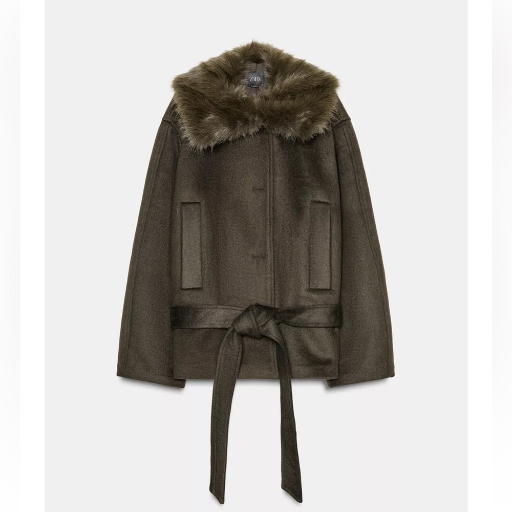 NEW ZARA WOOL BLEND COAT LUXURY WITH FAUX FUR COLLAR XS
🚨NO DISCOUNT - Picture 14 of 15
